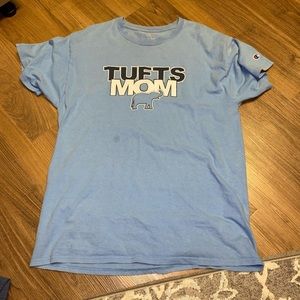TUFTS MOM LIGHT BABY BLUE CHAMPION T SHIRT 

Box fit oversized tee